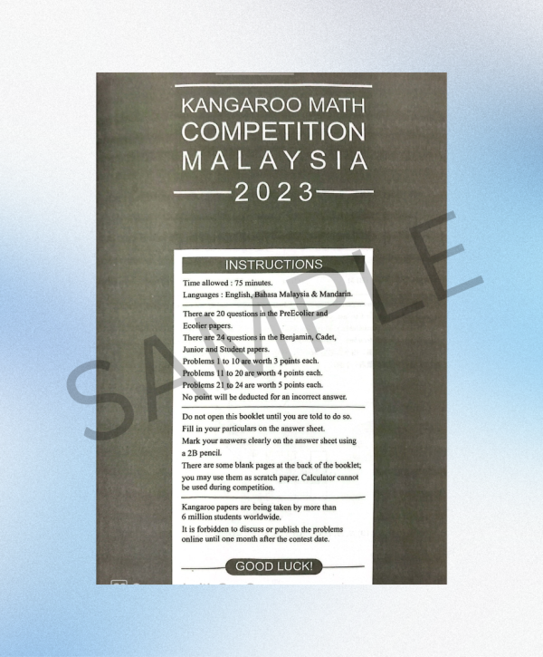 NEW! Kangaroo Math Competition Malaysia 2013-2024 STUDENT (Form 5 & 6) - Image 2