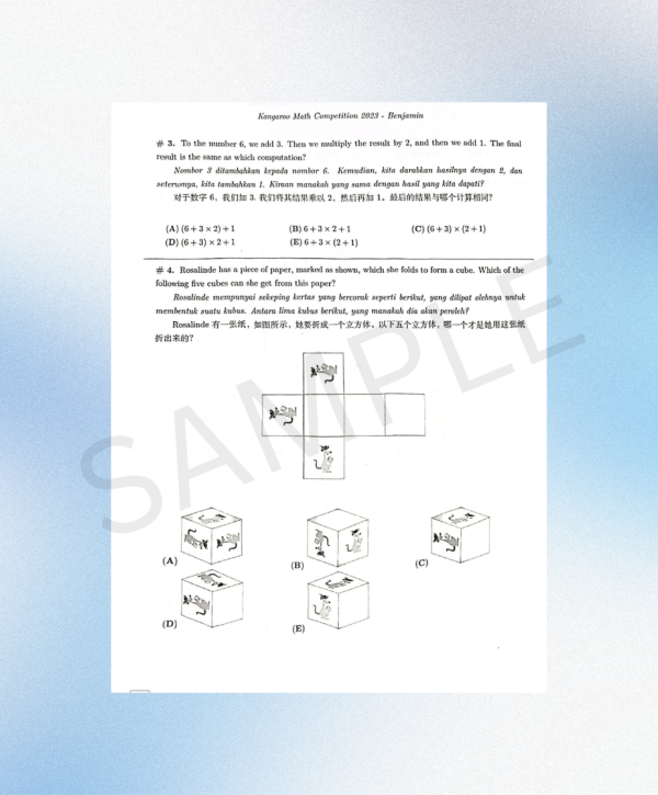 NEW! Kangaroo Math Competition Malaysia 2013-2024 BENJAMIN (Year 5 & 6) - Image 4